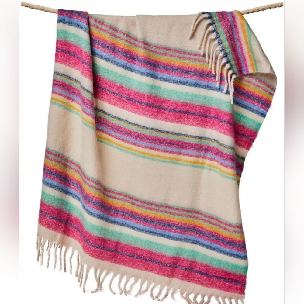 Free People Skye Stripe Fringe Throw, 50"x 60"